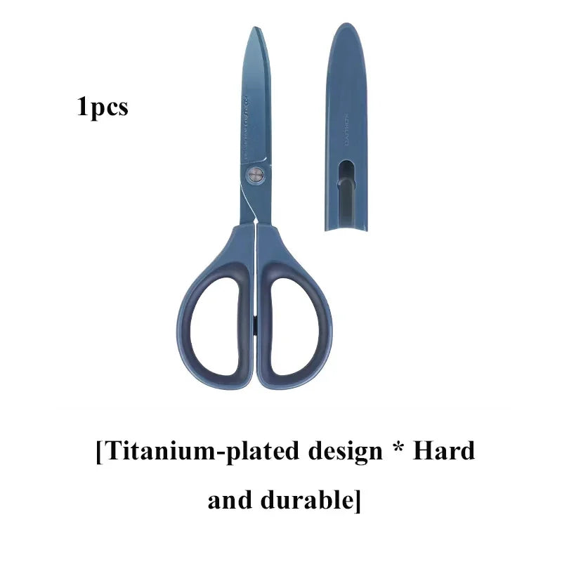 KOKUYO SAXA Curved Scissors for Effortless Cutting Non-stick Fluorine/Titanium Coated Safety Round Tip Portable Safe Craft Tools