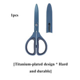 KOKUYO SAXA Curved Scissors for Effortless Cutting Non-stick Fluorine/Titanium Coated Safety Round Tip Portable Safe Craft Tools