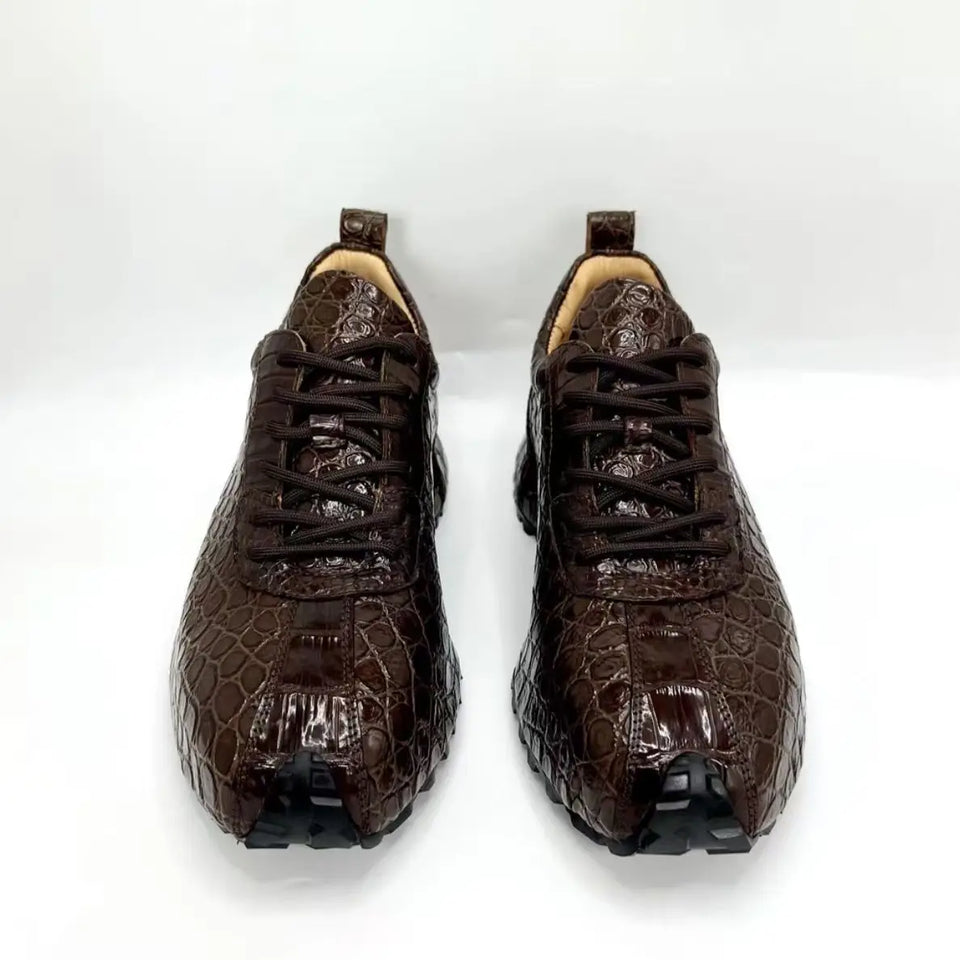 2025 new arrival Fashion crocodile skin&Cow leather causal shoes men,male Genuine leather sneakers pdd717