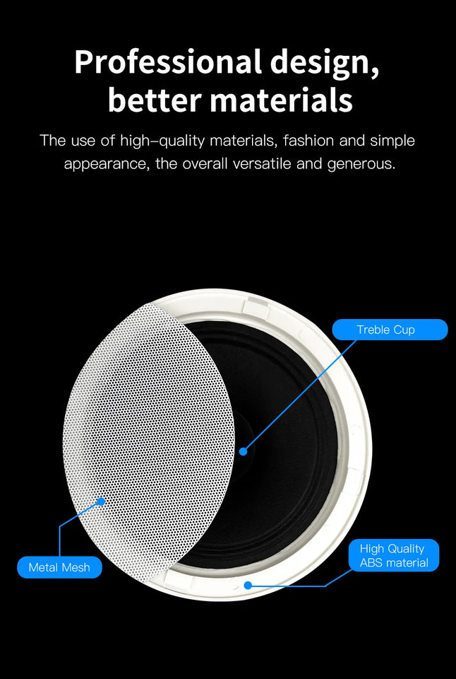 6 Inch 8 ohm Ceiling Speaker Full range stereo sound High fidelity sound quality Passive Speakers home Background Music system