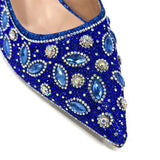 Elegant And Sexy Golden Color High Heels Shoes And Bag With Rhinestone Embellished Toe Is Comfortable Women's Shoes For Party