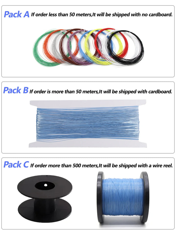 10 Colors UL10064 Ultra Fine Micro Wires FEP Insulation 26 28 30 32 34 36 40 AWG DIY High Conductivity Copper Cable for Solder
