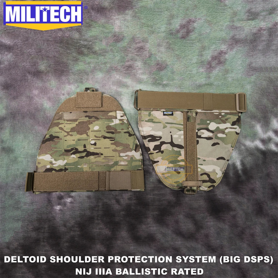 MILITECH NIJ 3A ballistic shoulder protector bulletproof thigh protector NIJ 3A 0101.06 NIJ 0101.07 HG2 deltoid armor protection