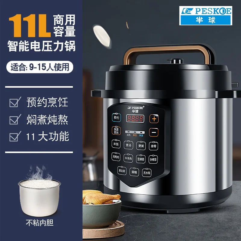 ‌13L Commercial Heavy Duty Pressure Cooker,Restaurant Grade Electric Steamer,Breakfast Buffet Auto Keep Warm Function