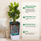 2pcs Planters Outdoor Indoor Planter Pots, High Front Porch Planter Pots with Drainage Holes Auto Watering, Convenience Instill