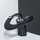 Waterfall Creative Bathroom Basin Faucet Sink Faucet Deck Mounted Hot Cold Water Mixer Crane Brass Body Single Hole Taps Mixers