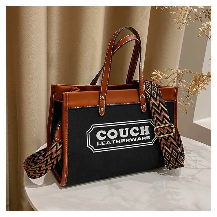 Canvas handbags women's 2023 new fashion all-match tote bag style large capacity shoulder messenger bag for woman