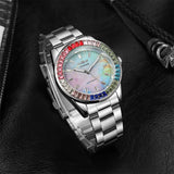 2024WINNER Original Colored Diamonds Mechanical Waterproof Men's Watch Automatic Movement Stainless Steel Luxury Watches