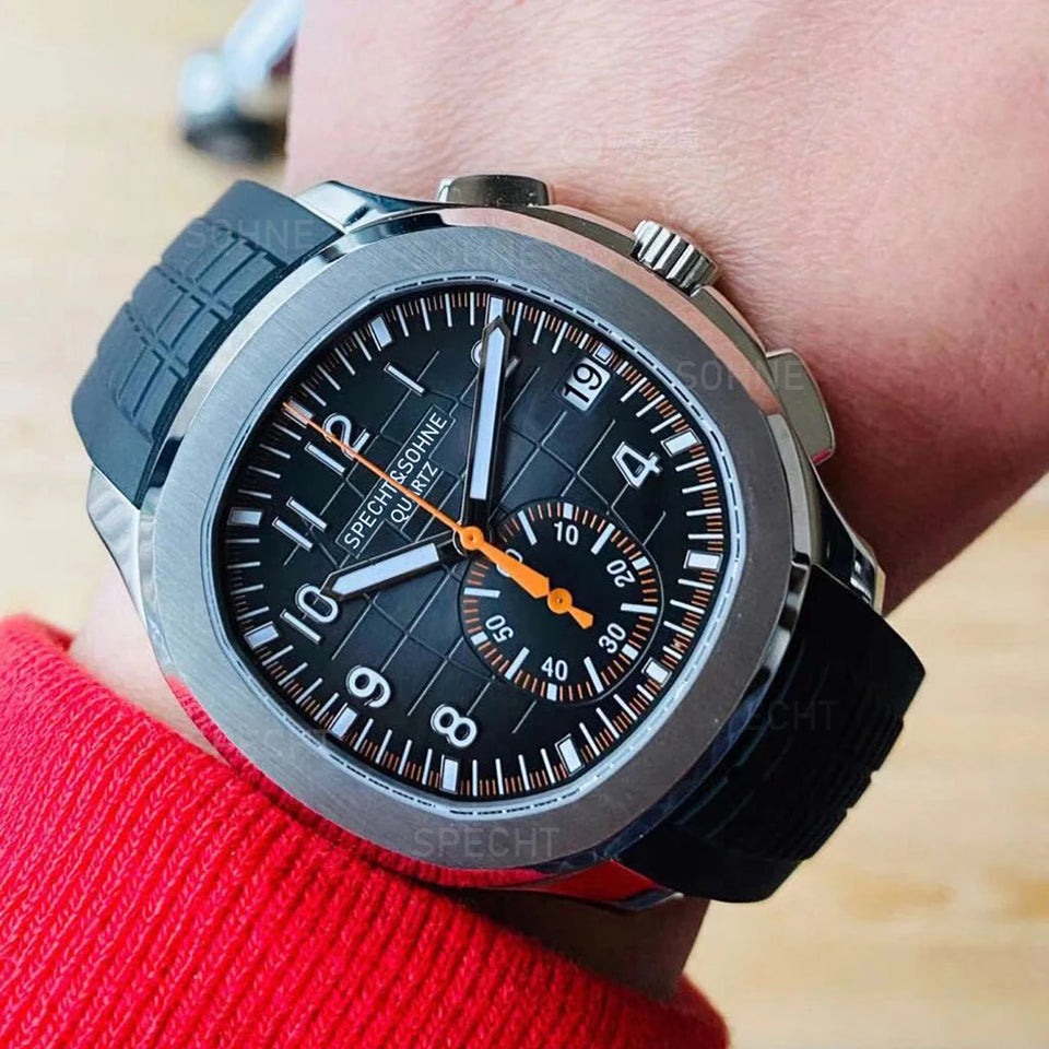 New Arrivals Specht&Sohne Brand Men Quartz Watches 40MM Rose Gold Stainless Steel  Male Functional 5167 Sports Wristwatch 5Bar