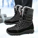New Winter Waterproof High Top Men Boots Plush Warm Snow Boots Men Sneakers Ankle Boots Outdoor Men's Desert Boots Botas Hombre