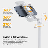 Ulanzi TT88 Overhead Selfie Stick 1.44M with MagSafe Clamp Photograph Tripod 360° Panoramic Shooting for Phone Livestream Vlog