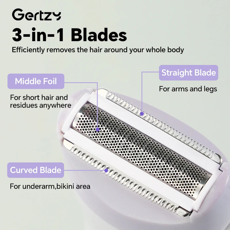 Professional body hair trimmer - USB rechargeable, used for smooth full body beauty