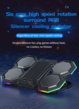 Jomaa RGB Gaming Laptop Stand Air Cooler Notebook Stand Holder with 6 fans Cooling Fan Base Suit for 12-17 inch Laptop