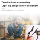 Professional Dual Mini Lavalier Microphone 3.5mm Mini Collar Clip Microphone Mic Studio Lapel Condenser Smartphones Microphone