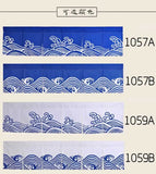 Japanese Style Ocean Wave Horizontal Curtain Sushi Restaurant Noren Curtain Restaurant Kitchen Curtain Bar Home Decoration