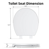 17"/19" Elongated Round White Toilet Seat, Slow Soft Close Magnets Down Lock Quick Release, Quick Top Mount Toilet Seat