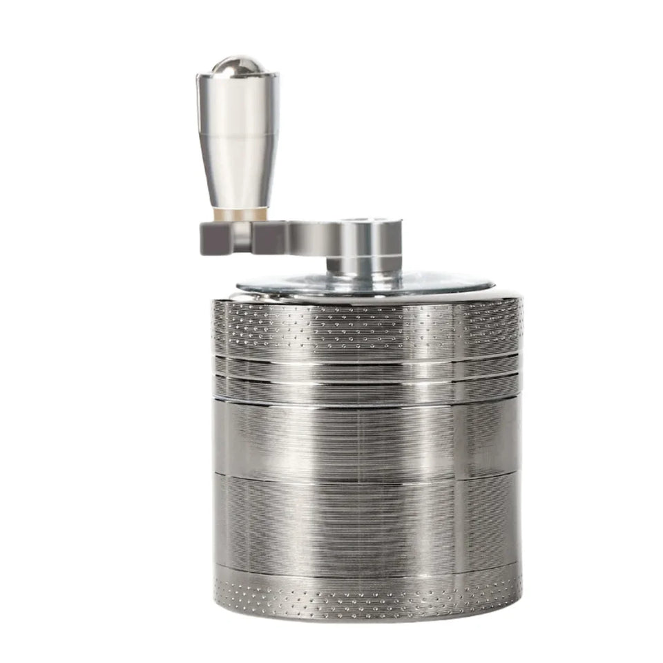 40mm Metal Grinder and Crusher: 4-Layer Hand Crank with Metal Handle - Suitable for Grinding Herbs, Spices, Cinnamon, Ginger