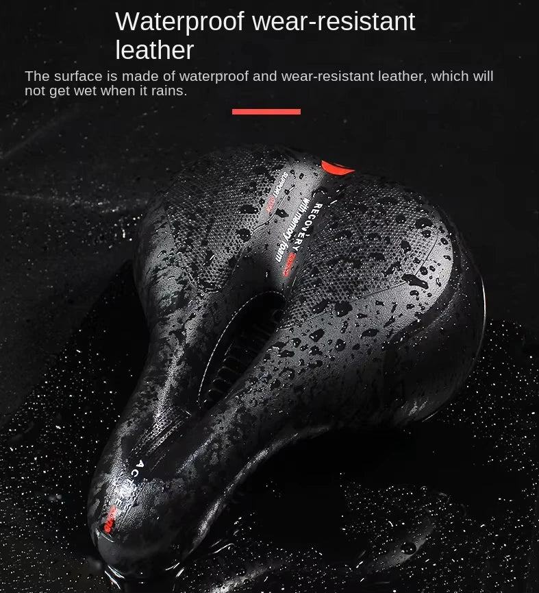 Hollow Breathable Bicycle Saddle Men Women MTB Road Bike Saddle Shock Absorbing Comfortable Big Butt Bike Seat Safety Warning