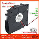New GDB1232 2Pin 4Pin DC5V 12V 24V 120X120X32MM 12032 Large Air Volume Dual Ball Bearing BarbecueGrill Turbo Blower Cooling Fan