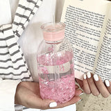 Kawaii Water Bottle Aesthetic Tumbler For Ice Coffee Juice Tea Cute Bowknot Plastic Cups With Straw Lid Portable Drinking Bottle