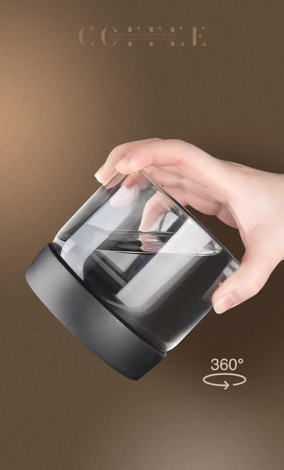 Coffee Can Manual Vacuum Moisture-proof Storage Jar Kitchen High Borosilicate Glass Tea Jar Coffee Bean Storage Sealed Jar