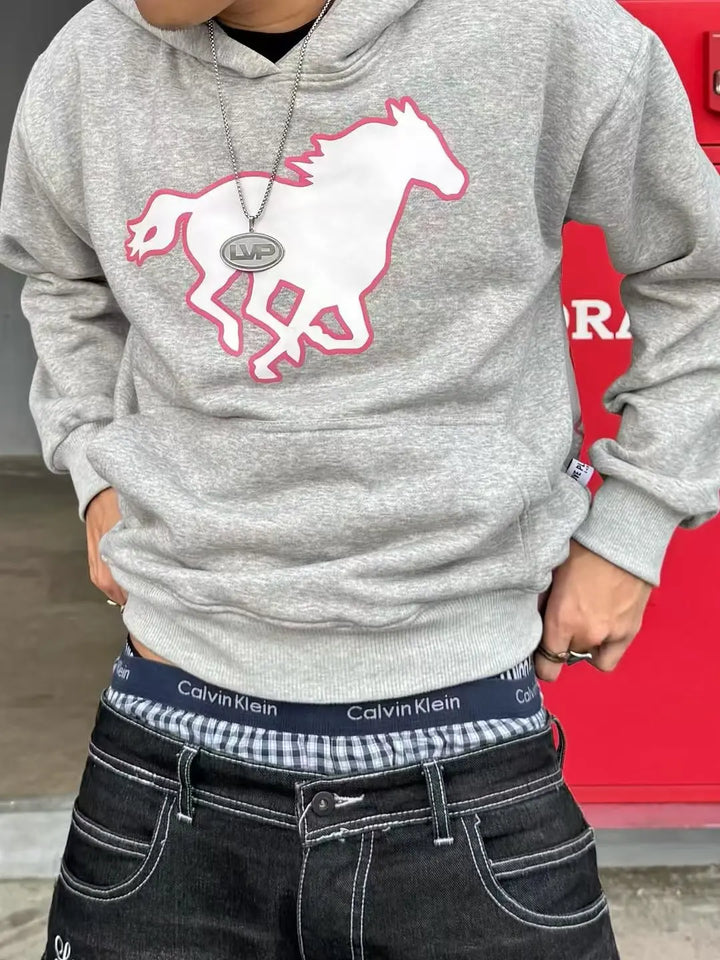 High street fashion casual retro men pullover American brand design Harajuku graphic clothing oversized loose trend sweatshirt