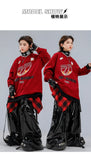 Boys Hip Hop Sweatshirt Shiny Vest Street Dance Cargo Pants Girls K-pop Clothes Set Kid Hip Hop Jazz Costume Children Streetwear