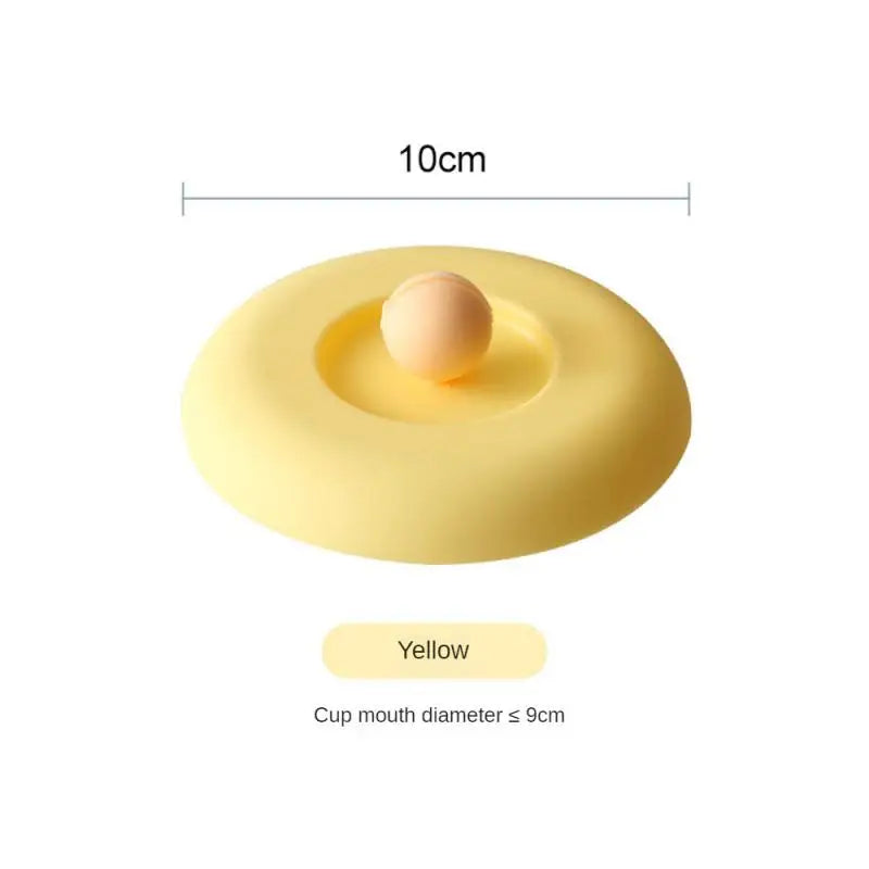 Cup Cover Non-toxic Silicone Round Universal Water Cup Lid Anti-dust Coffee Mug Sealed Cap With Spoon Holder Heat-Resistant Lid