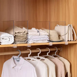 8/4/2pcs Transparent Closet Shelf Dividers – Clear Wardrobe Organizers for Clothing, Books & Storage