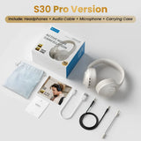HAYLOU S30 Wireless Bluetooth 5.4 Headphones 43dB Adaptive Noise Cancelling Headsets 40mm Driver 80H Playtime Earphones