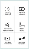 Foldable Small Fan Portable and high-power Hand Held Portable Mini Fan Rechargeable Hand USB Charge Fan