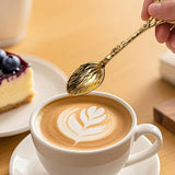 Creative Retro Hotel Family Dessert Coffee Spoon Ice Cream Tools Creative Royal Style Flatware Metal Spoon Kitchen Accessories