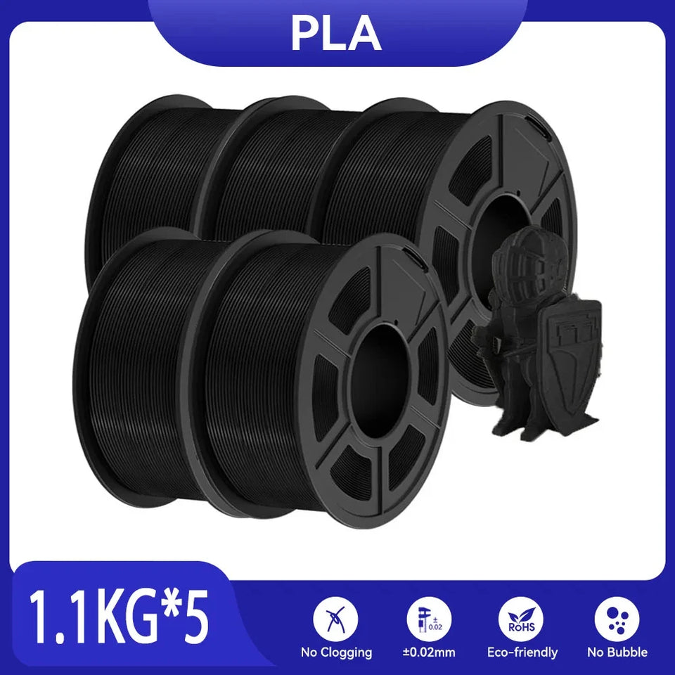 JAYO filaments petg 5Rolls Mixed colors 3D Printer Filament 1.75mm 100% No Bubble FDM 3D Printer Materials DIY Gift 1.1KG/1rolls