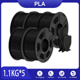 JAYO filaments petg 5Rolls Mixed colors 3D Printer Filament 1.75mm 100% No Bubble FDM 3D Printer Materials DIY Gift 1.1KG/1rolls