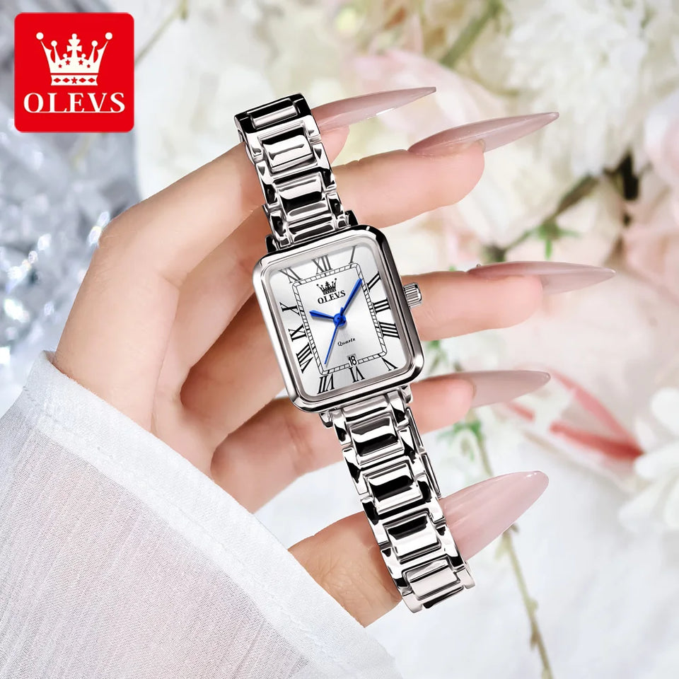 OLEVS 5641 Ladies Watch Fashion Luxury Original  Square Quartz Watch Waterproof Luminous Automatic Date Watches For Woman Gifts