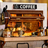 Coffee Shop Wooden Mini Doll House DIY Small House Kit Making And Assembling Room Models Toys For Kid Birthday Gifts Dollhouse