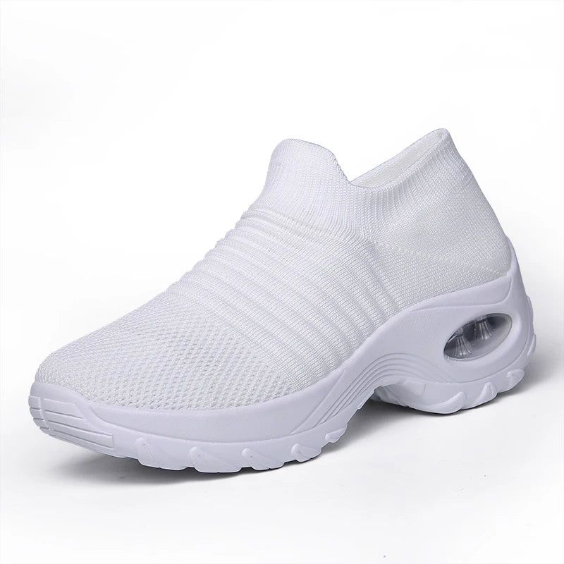 Women Sneakers Fashion Black Sports Casual Shoes Breathable Mesh Lightweight Air Cushion Non-Slip Running Shoe Zapatillas