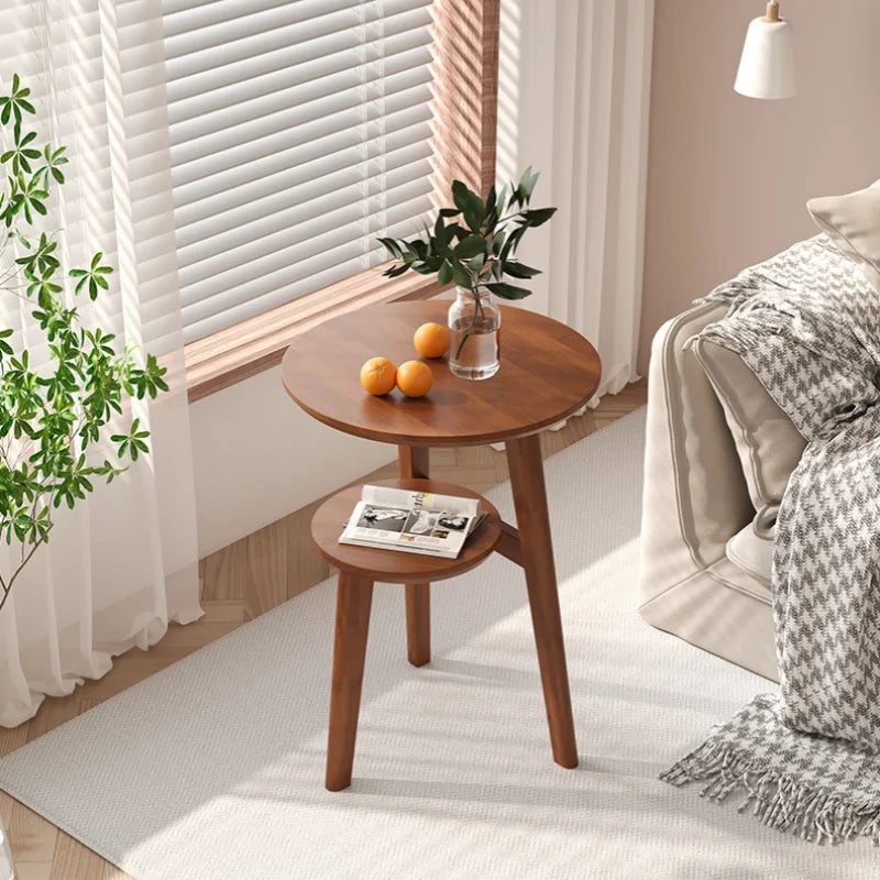 Modern Bedside Cabinets Coffee Table   Solid Wood Side Table Movable Living Room Small Coffee Table Home Furniture New