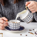 Nordic Ins Bone China Coffee Cup Golden Handle Coffee Pot Ceramic High Grade Milk Tea Pot Creative Afternoon Tea Black Tea Cup