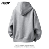 American Retro Hoodie Sweatshirt Autumn Winter Men's Loose Casual Open Cardigan Jacket Comfortable Long Sleeve Zipper Pure Wear