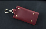 100 % Genuine leather   Multi-function Key Bag High Quality Crazy Horse leather Key Pouch Unisex Leather Business Gift