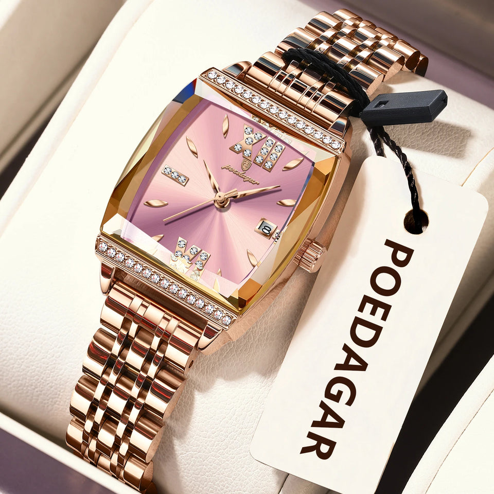POEDAGAR Fashion Watch For Woman High Quality Waterproof Date Elegant Ladies Watch Stainless Steel Original Women Quartz Watches