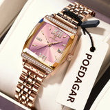 POEDAGAR Fashion Watch For Woman High Quality Waterproof Date Elegant Ladies Watch Stainless Steel Original Women Quartz Watches