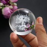 50mm Tree of Life Crystal Ball 3D Laser Engraved Paperweight Yoga Meditation Healing Glass Ball Sphere Globe Home Decor Figurine