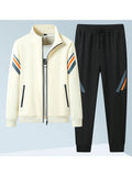 Spring Autumn Casual Men's Sports Suit Jacket Trousers Two-piece Set Sweatshirt Men's Tracksuit