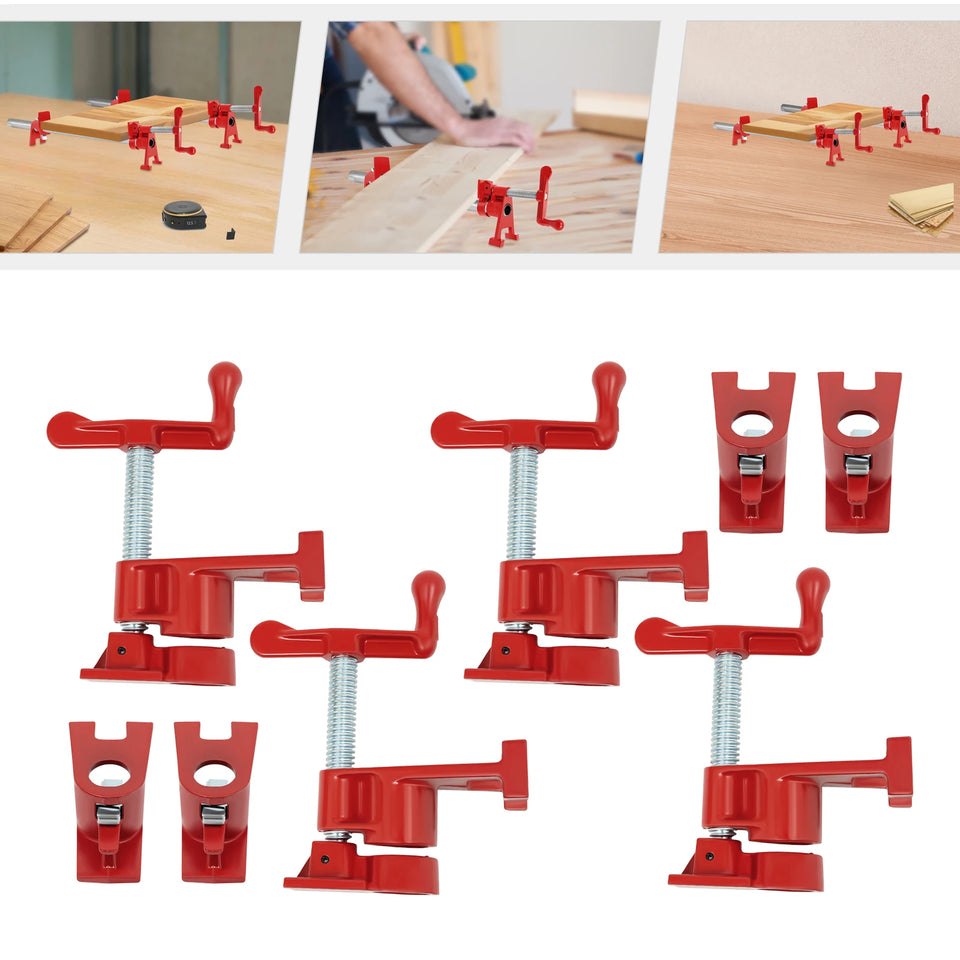4 Pcs 3/4" Wood Gluing Pipe Clamp Set for Woodworking Lumber Stores, Manufacturing Plants, Repair Shops