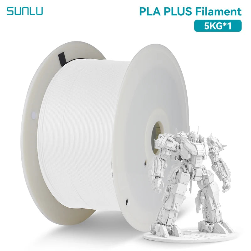 SUNLU 5KG PETG/PLA/PLA PLUS 3D Filament 1.75mm Large Spool Neatly Wound Big Roll Printing Filament for Most FDM 3D Printer