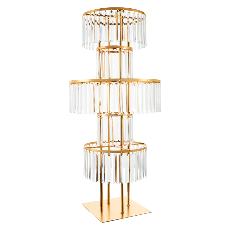 5 Tiers Gold/Silver Wedding Centerpieces Flower Stand Vase Centerpiece Acrylic Flower Stand with Hanging Acrylic