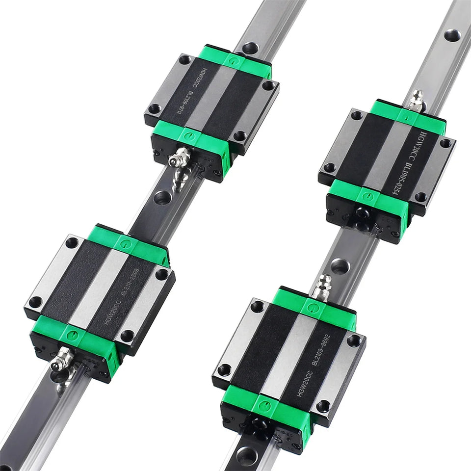 2pcs HGR20 Square Linear Guide Rail 300 400 500 800 1000 1500mm + 4pcs HGH20CA Bearing Slide Block Carriages For CNC 3D Printer