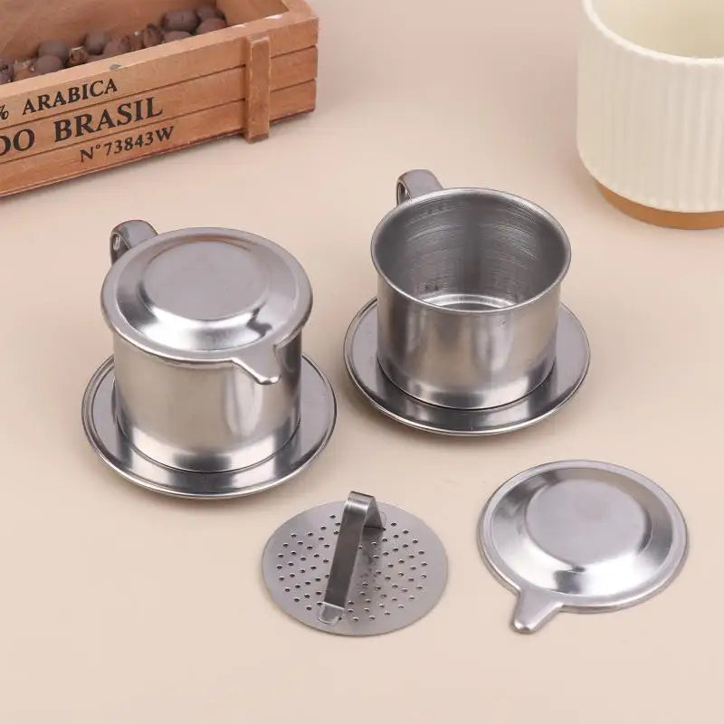 Stainless Steel Coffee Filter Infuse Cup Vietnamese Coffee Dripper Maker Pot Portable Coffee Drip Strainer Kitchen Tools 1PC